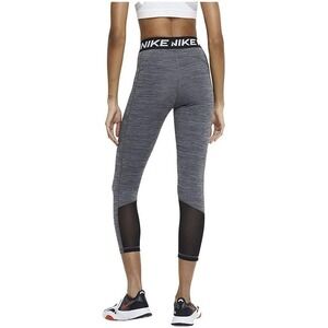 Nike Pro Women's 3X Gray Heather Capri Leggings Mesh Panels DC5393-010